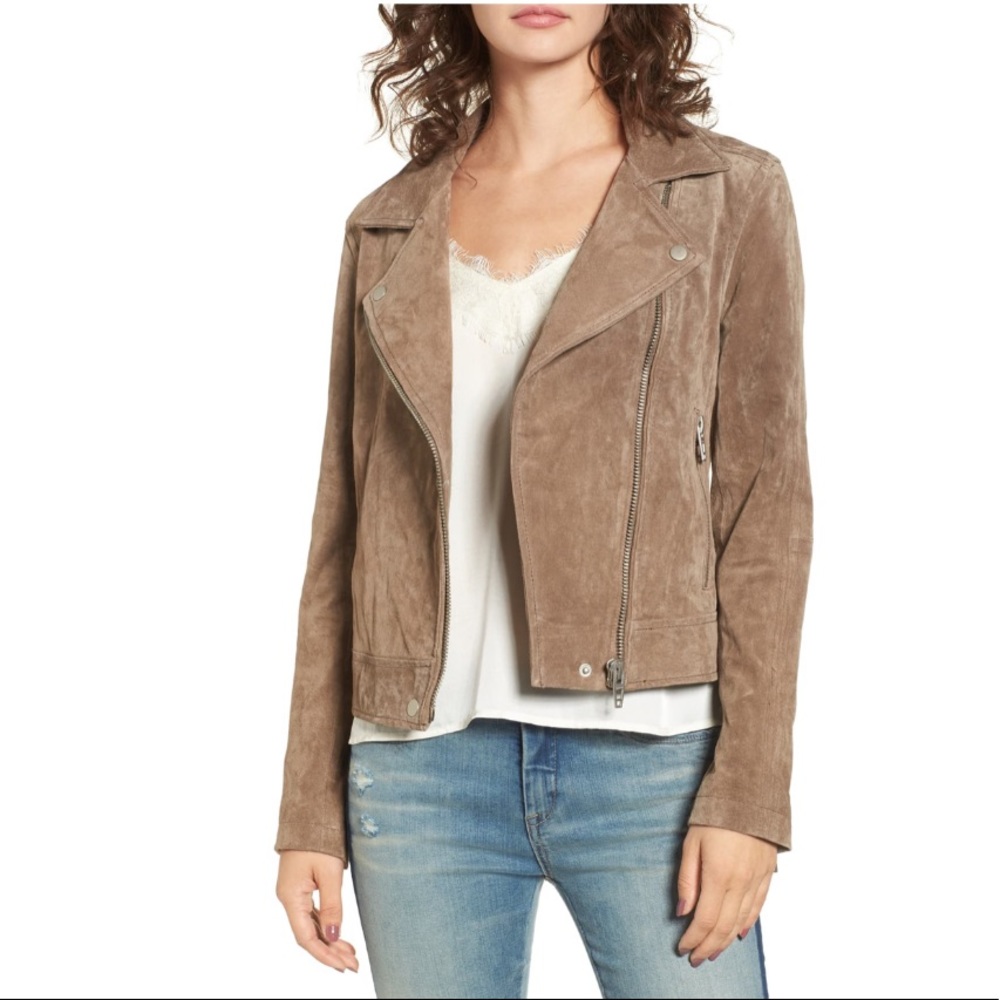 BLANKNYC Suede Moto Jacket in Midnight Toker